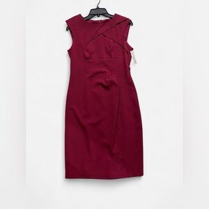 Adrianna Papell Rich Burgundy Midi Dress